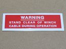 decal "WARNING - WINCH CABLE"