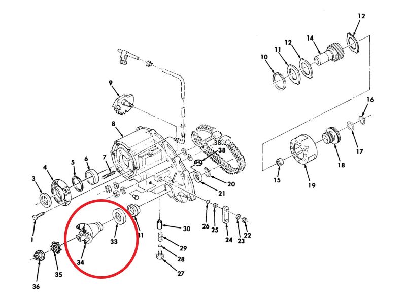 Flansch vorne Verteilergetriebe NP242 HMMWV, 95,00