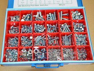 Zollschrauben Sortiment UNC 800 Teile verzinkt Stahl 8.8 / Grade 5